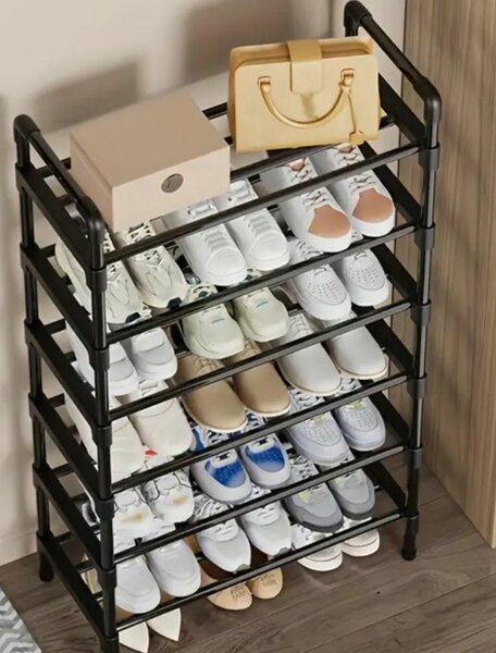 Grey 9 tier shoe rack