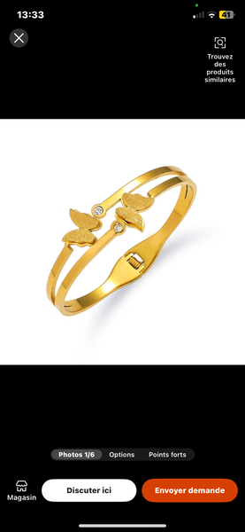 Bracelet en acier doré élégant