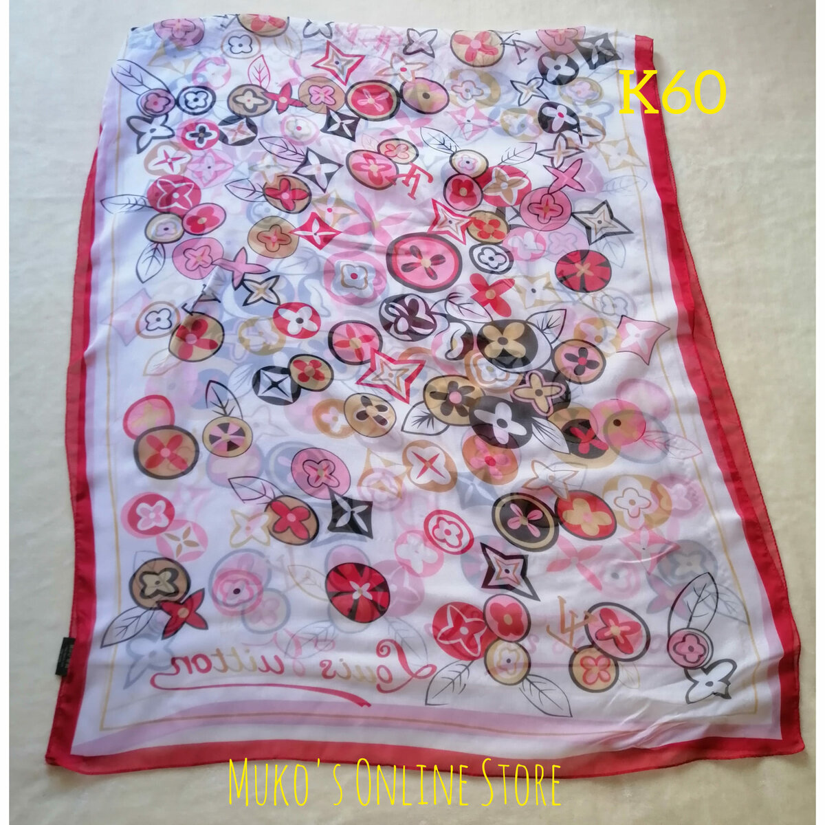 A scarf with a print