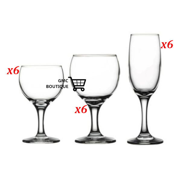 Lot de 18 verres à pieds