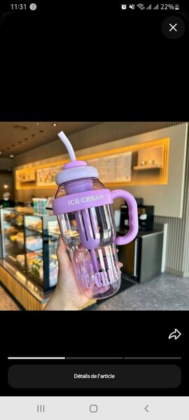 Gourde anti-fuite 2L avec paille