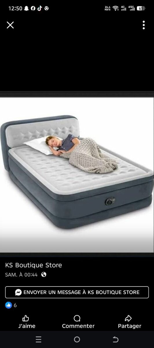 Lit gonflable avec tête de lit