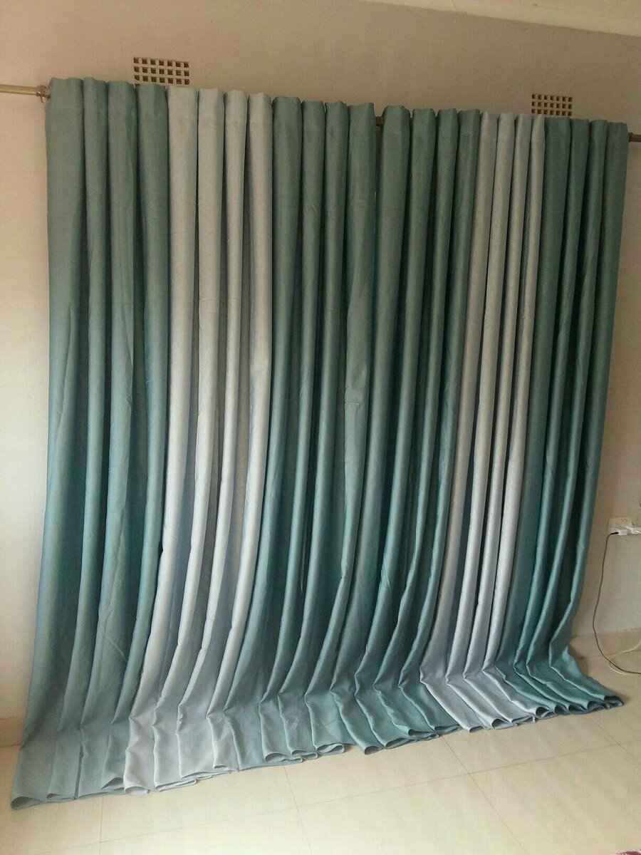 2 drops of curtains blue and light blue