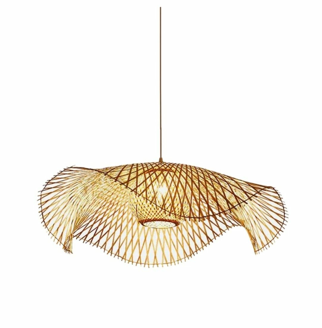CREATIVE HAND-WOVEN BAMBOO CEILING LIGHT CHANDELIER