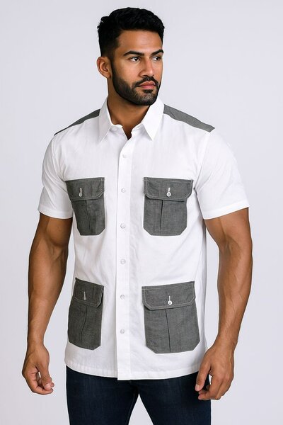 Chemise Homme à Poches Multiples