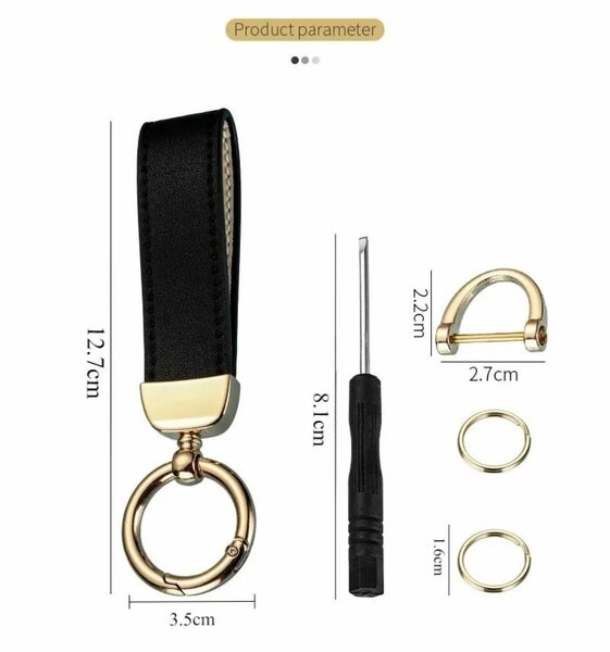 Porte-clés en cuir luxe