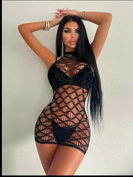 Robe moulante en résille sexy