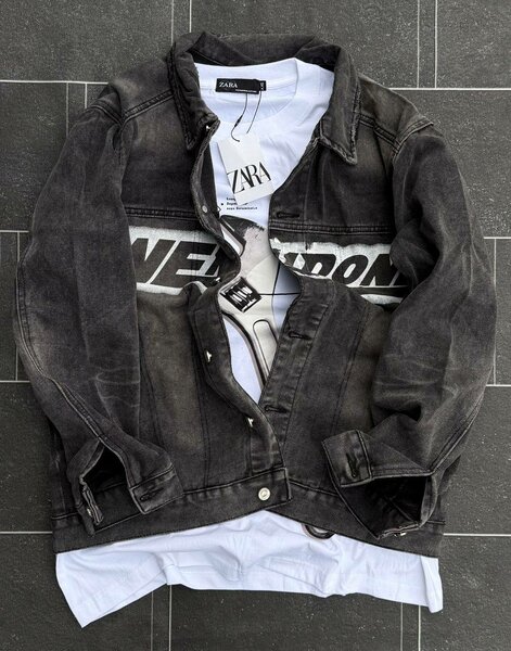 Veste en jean ZARA noire pour homme