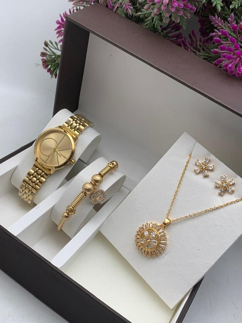 Necklace, watch and bangle set