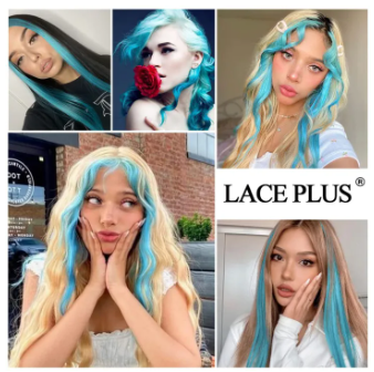 Hair Extensions Clip In Neon Hair Extension Hairpieces Party Highlights Synthetic Halloween Hair Accessories Colored Straight Extension Clip Ins for Kids Girls 22" 1pcs