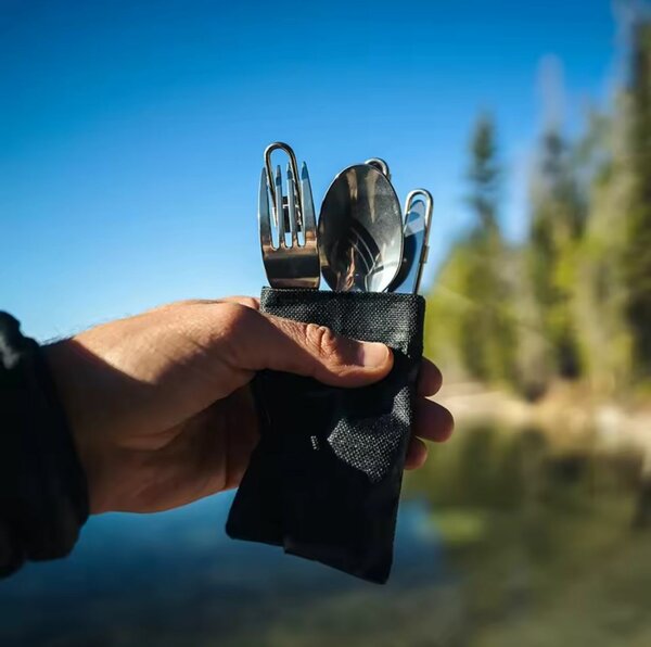 Ensemble de Couverts Pliables en Acier Inoxydable,