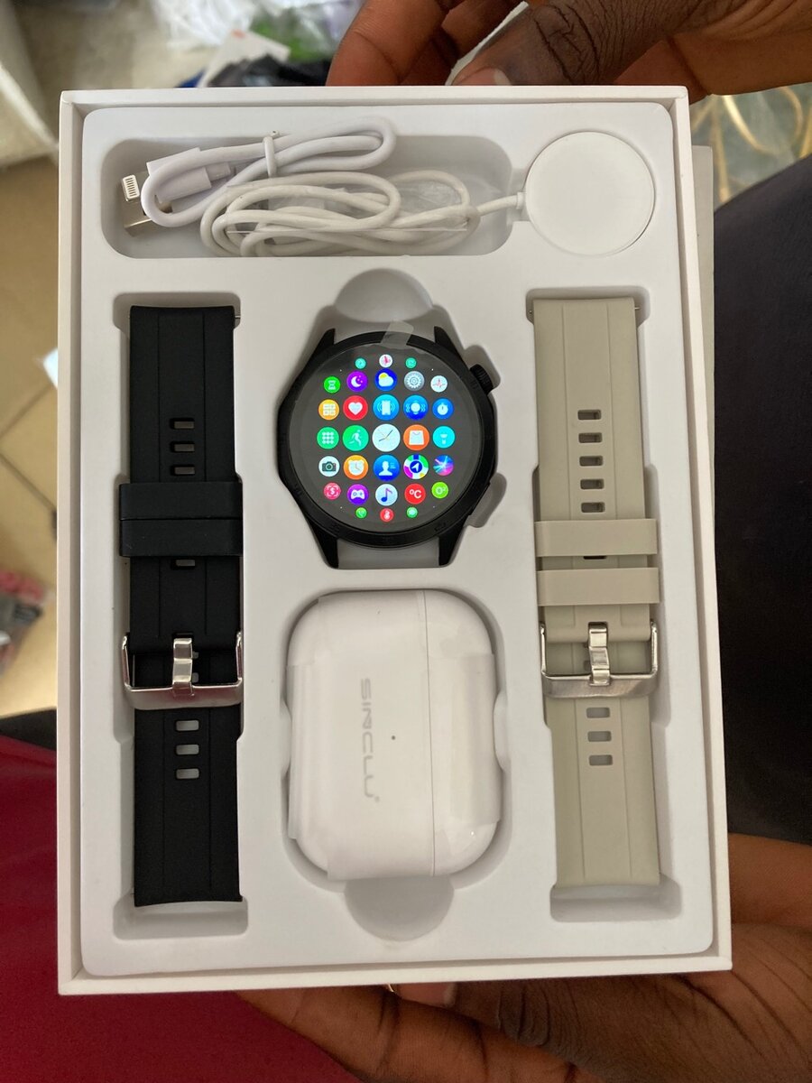 Original Sinclu GT4 Max smartwatch with AirPods