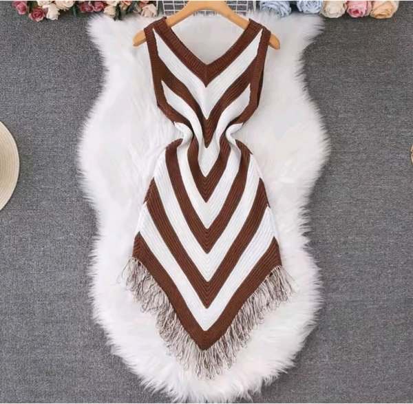 Robe Tricot à Franges Bohème