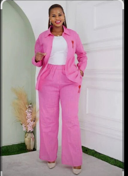 Ensemble pantalon et veste rose
