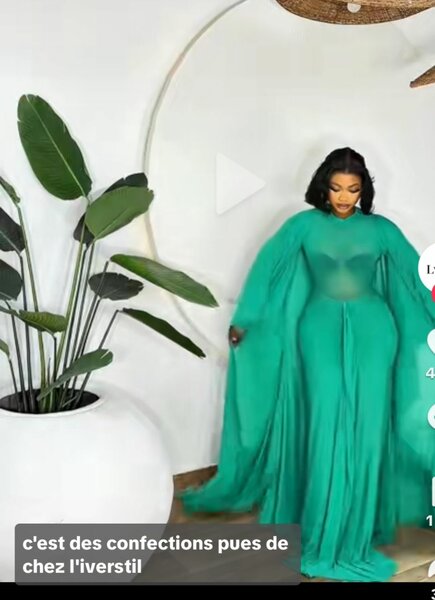 Robe longue élégante verte