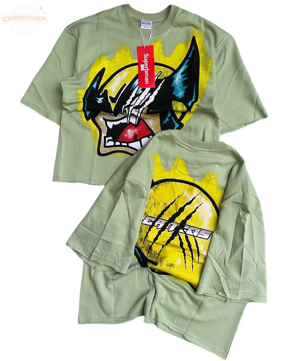 T-shirt graphique vert homme