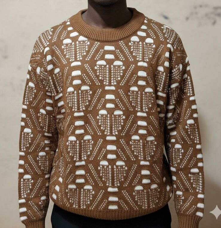 Pull graphique chic en laine