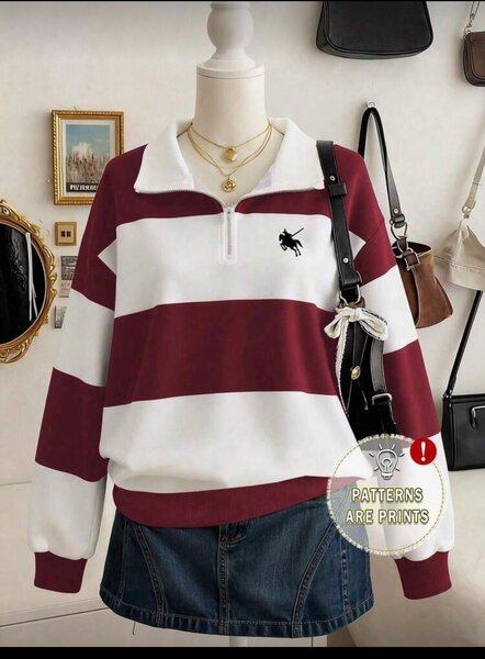 Pull rayé épais pour femme