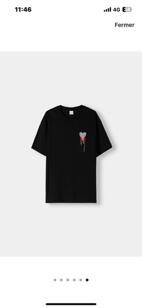 T-shirt noir cœur imprimé