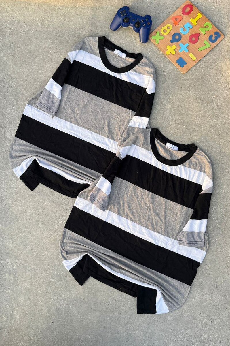 T-shirts à rayures unisexes