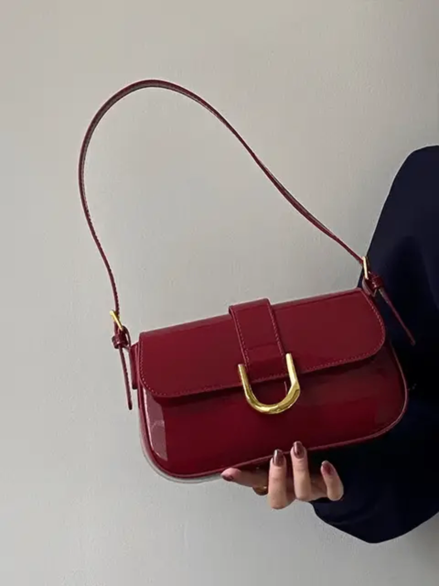 Sac à bandoulière en cuir rouge
