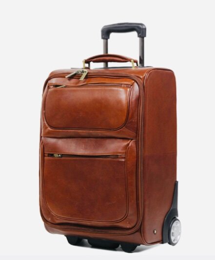 Valise en cuir marron élégant