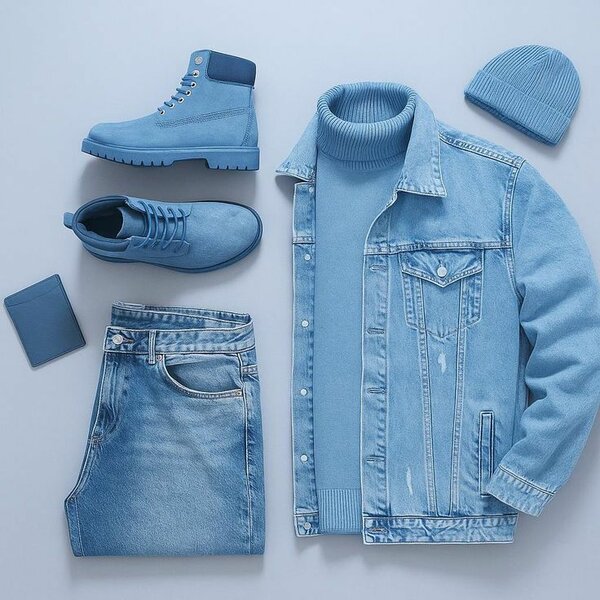 Ensemble Denim Bleu Tendance