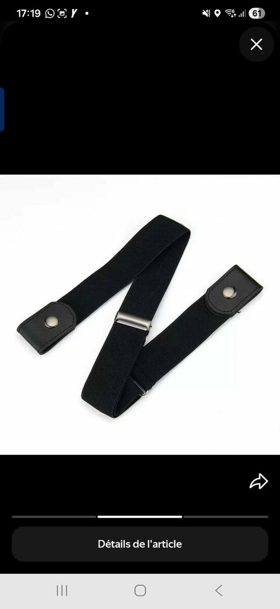 Ceinture élastique sans boucle