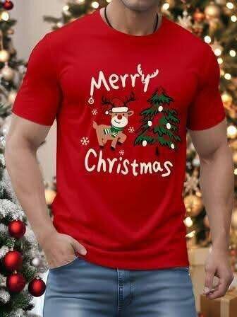 T-shirt Noël rouge homme