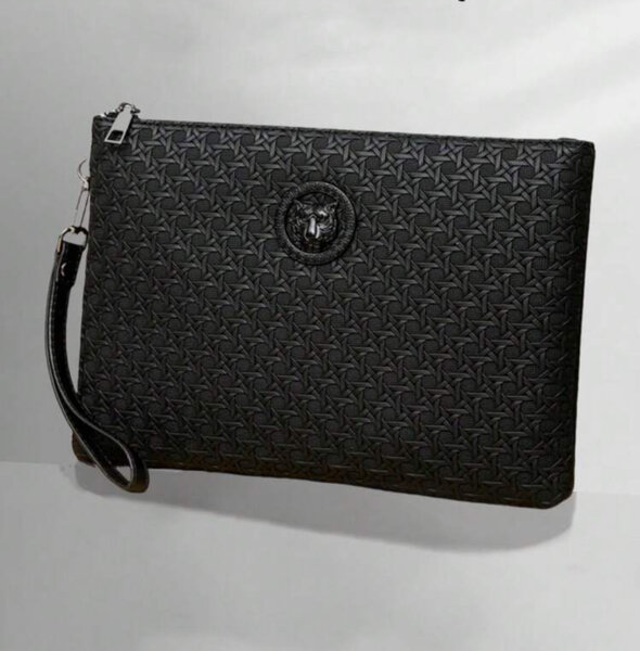 Pochette élégante en cuir noir