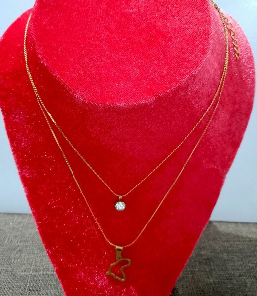 Collier double chaîne doré