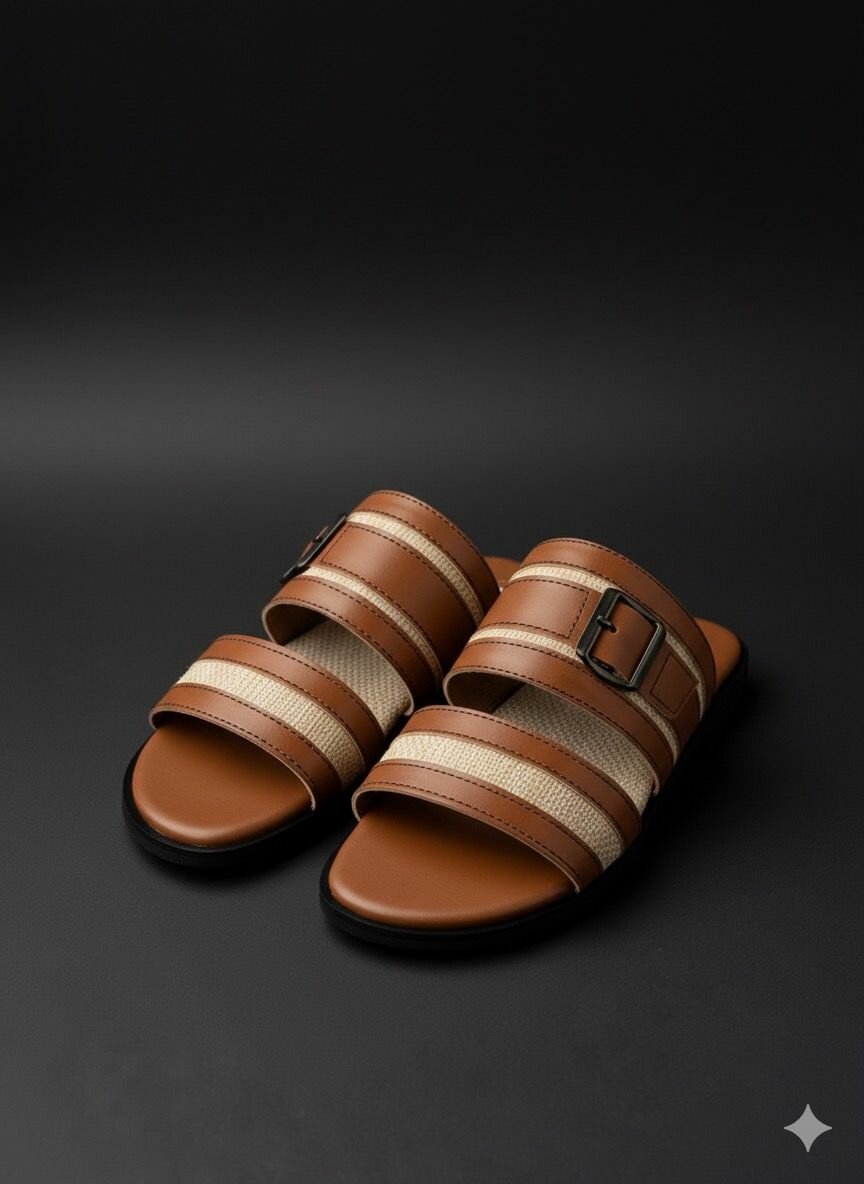 Sandales en cuir marron élégantes