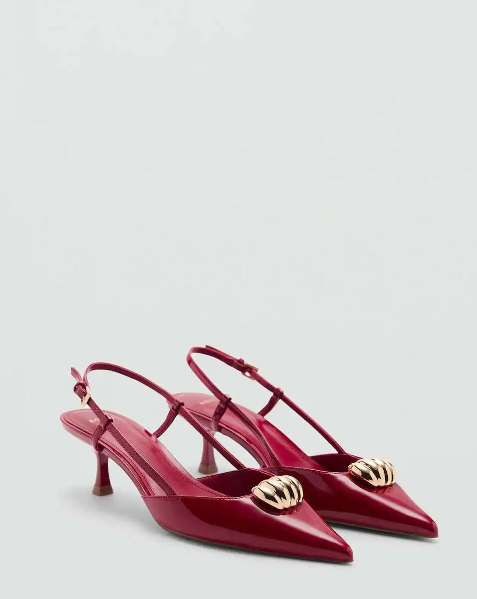 Mango High-Heel Shoe with Metallic Details 