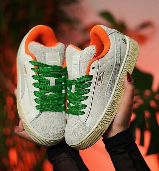 Baskets blanches et vertes