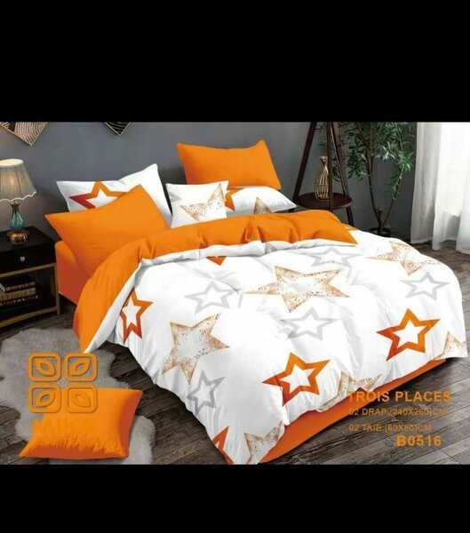 Parure de lit étoile orange