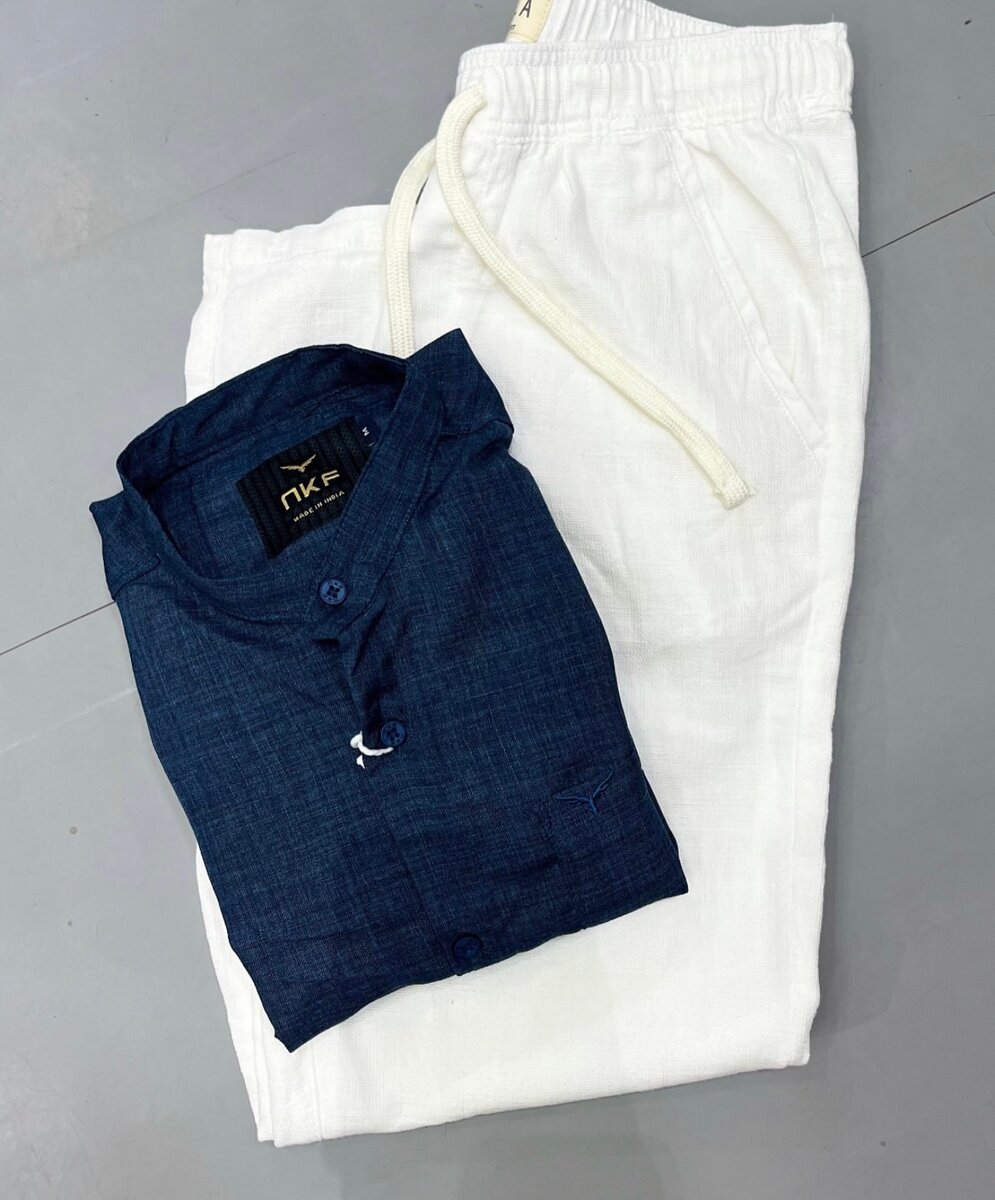 Chemise et Pantalon en Lin Décontracté