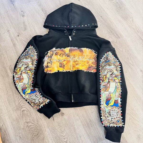 Veste à capuche artistique unisexe