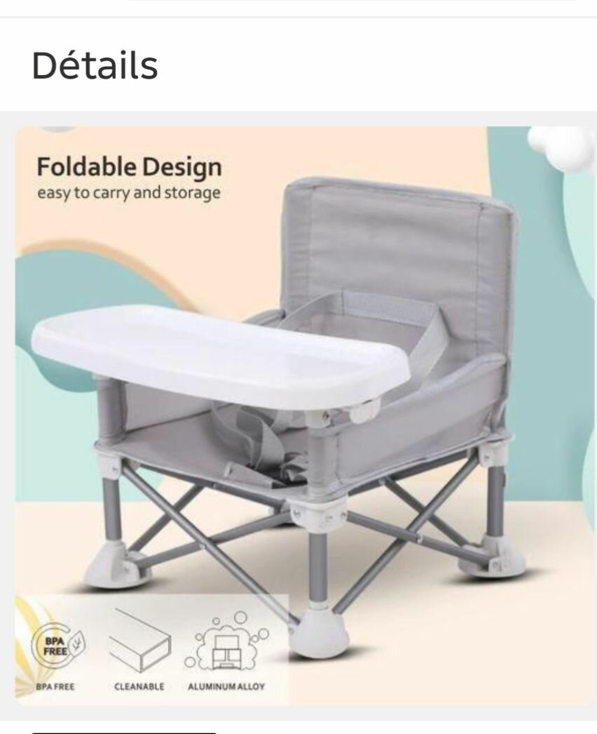 Chaise Haute Pliable Portable