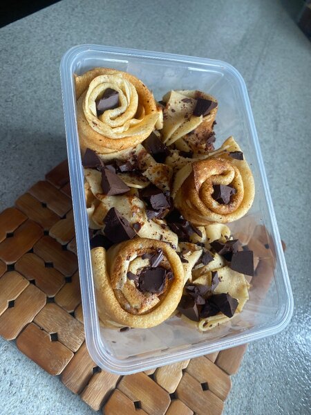 Crêpes roulées chocolat