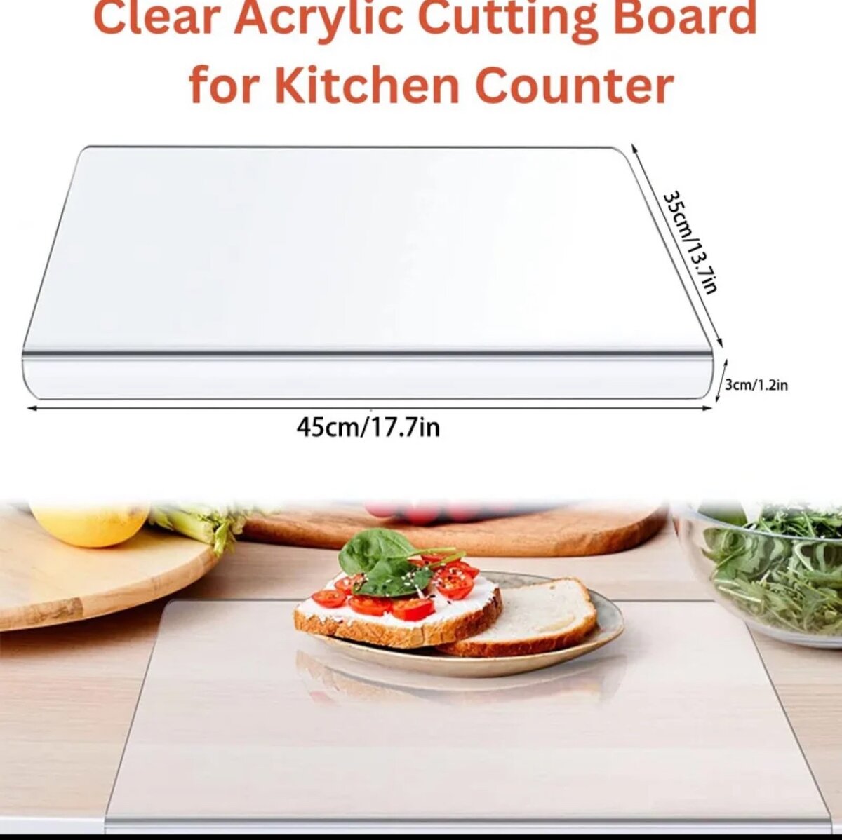 Acrylic cutting board / transparent chopping board