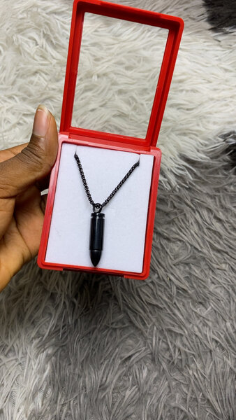 Collier Pendentif Obsidienne