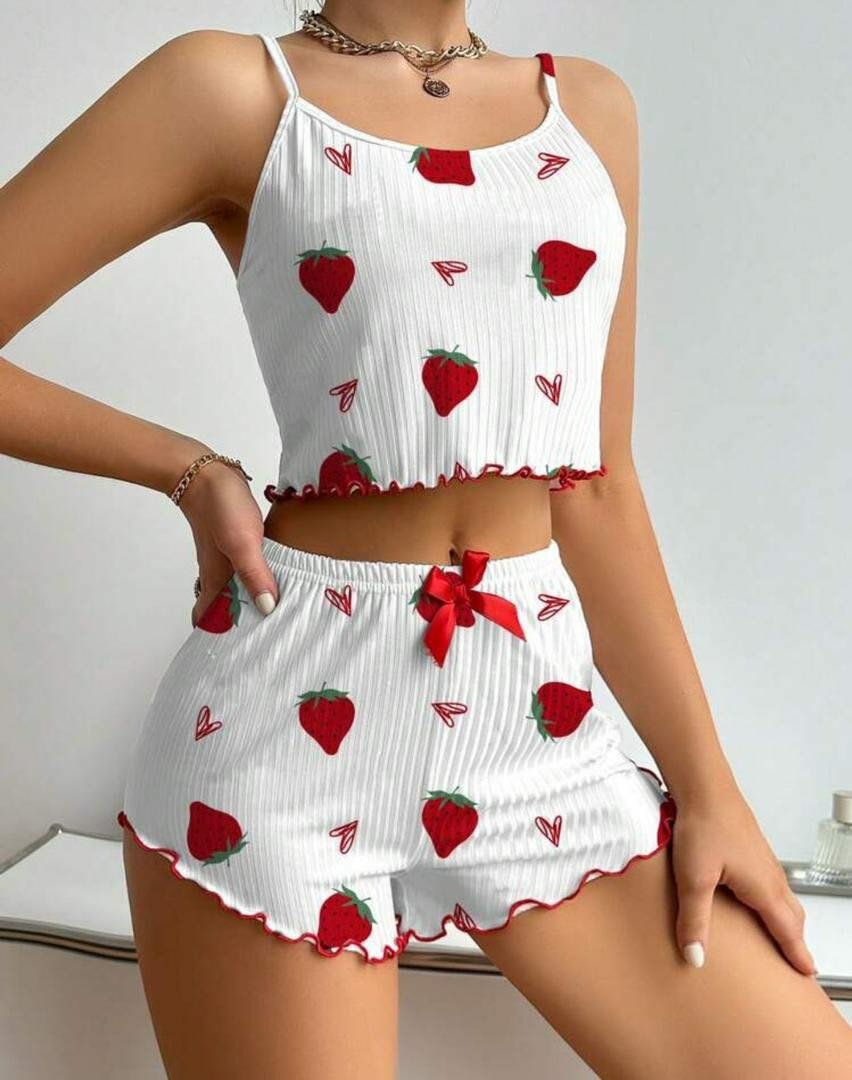 Pyjama Femme Fraises Coton