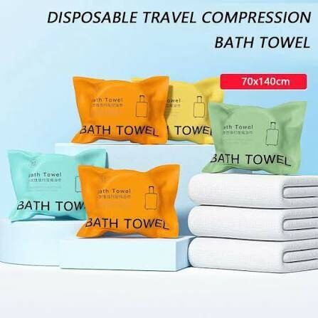 Serviette de bain comprimée jetable