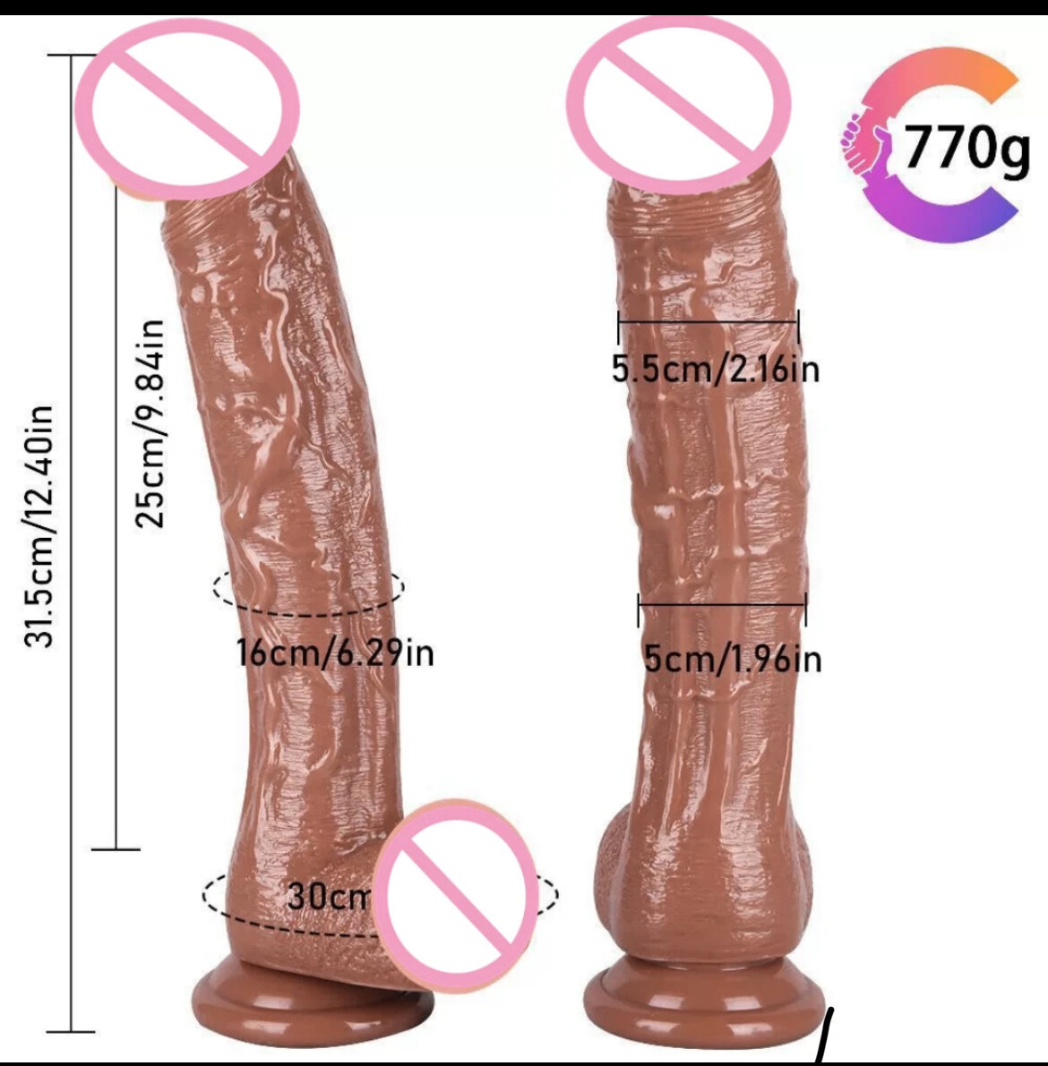 Gode réaliste avec ventouse