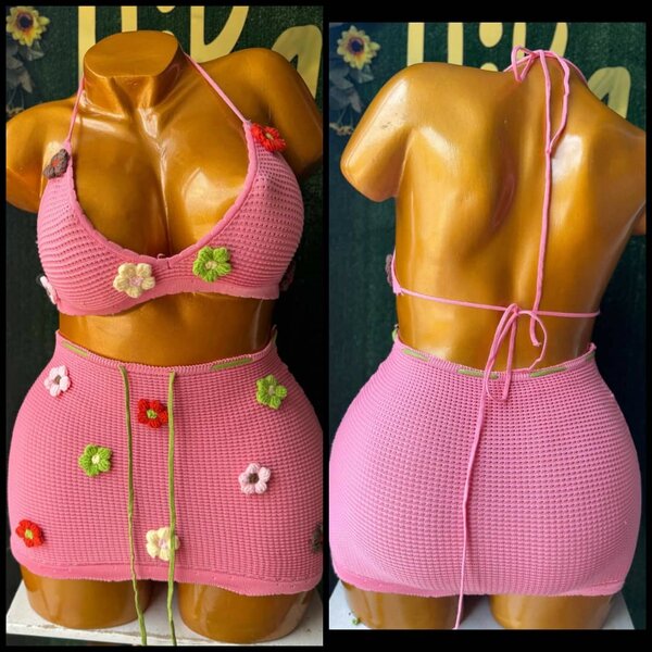 Maillot de bain crochet fleurs