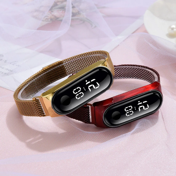 Montre bracelet à boucle magnétique en acier inoxydable