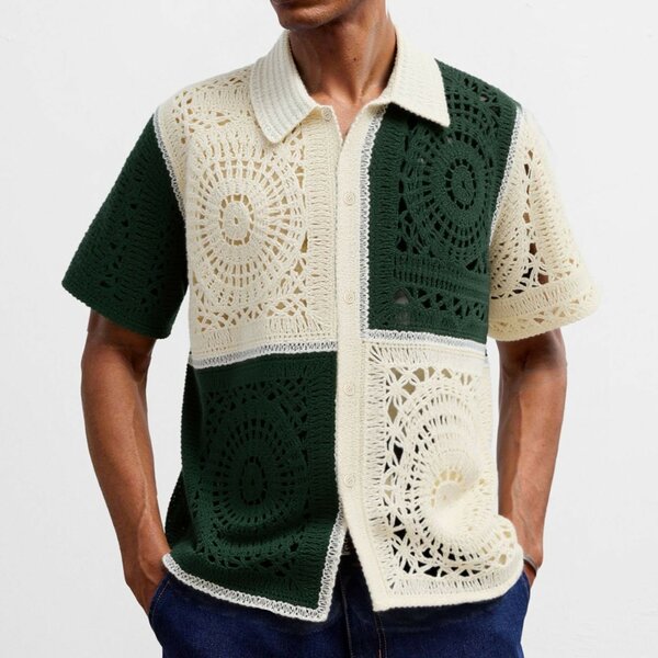 Chemise en crochet style rétro