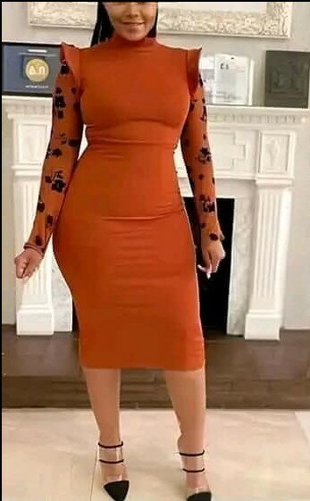 Women's long dress orange