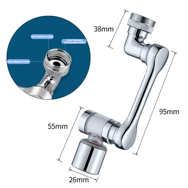 Embout de robinet filtrant rotatif