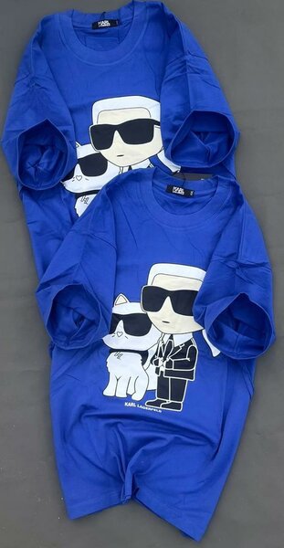 T-shirt Unisexe Bleu Chat et Personnage